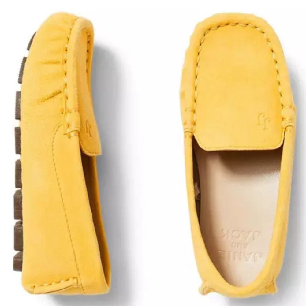 Janie and Jack Leather Yellow Boys Driving Shoe Size 5 Baby Toddler New NWT